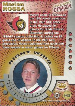 1997-98 Pacific Dynagon #ROOKIE Marian Hossa Back