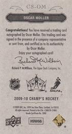 2009-10 Upper Deck Champ's - Signatures #CS-OM Oscar Moller Back