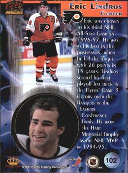 1997-98 Pacific Invincible #102 Eric Lindros Back