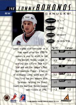 1997-98 Pinnacle Be a Player #148 Lonny Bohonos Back