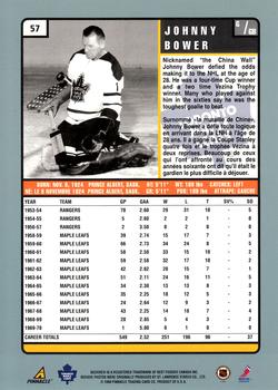 1997-98 Pinnacle Beehive #57 Johnny Bower Back