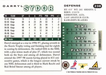 1997-98 Score #238 Darryl Sydor Back