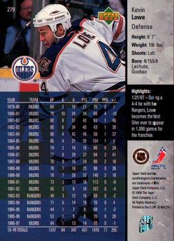 1997-98 Upper Deck #279 Kevin Lowe Back