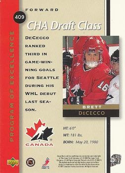1997-98 Upper Deck #409 Bret DeCecco Back