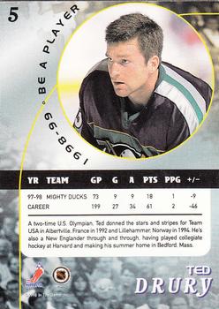 1998-99 Be a Player #5 Ted Drury Back
