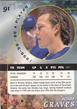 1998-99 Be a Player #91 Adam Graves Back