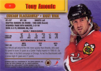 1998-99 Bowman's Best #77 Tony Amonte Back