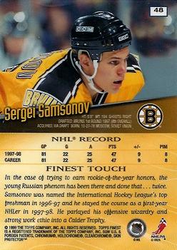 1998-99 Finest #48 Sergei Samsonov Back