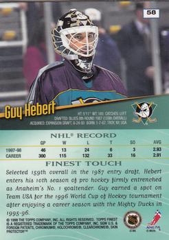 1998-99 Finest #58 Guy Hebert Back