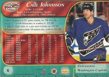 1998-99 Pacific #6 Calle Johansson Back