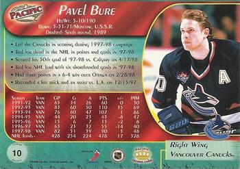 1998-99 Pacific #10 Pavel Bure Back