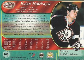 1998-99 Pacific #106 Brian Holzinger Back