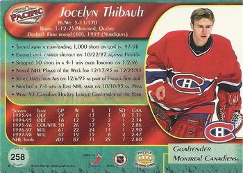 1998-99 Pacific #258 Jocelyn Thibault Back