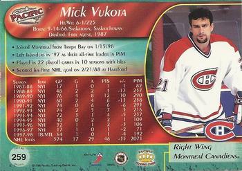 1998-99 Pacific #259 Mick Vukota Back