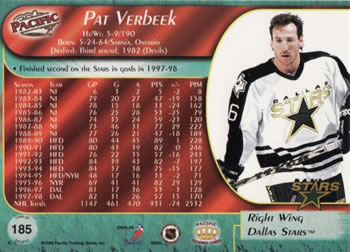 1998-99 Pacific #185 Pat Verbeek Back