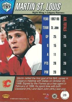 1998-99 Pacific Dynagon Ice #28 Martin St. Louis Back