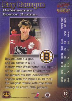 1998-99 Pacific Paramount #10 Ray Bourque Back
