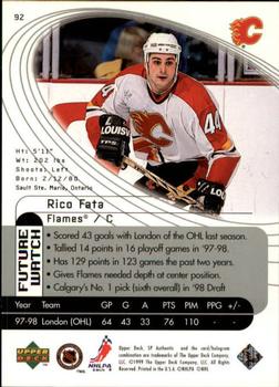 1998-99 SP Authentic #92 Rico Fata Back
