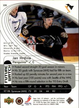 1998-99 SP Authentic #106 Jan Hrdina Back