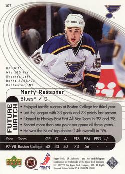 1998-99 SP Authentic #107 Marty Reasoner Back