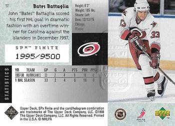 1998-99 SPx Finite #17 Bates Battaglia Back