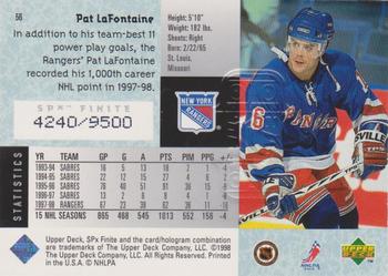 1998-99 SPx Finite #56 Pat Lafontaine Back