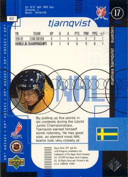 1998-99 SPx Top Prospects #83 Mathias Tjarnqvist Back