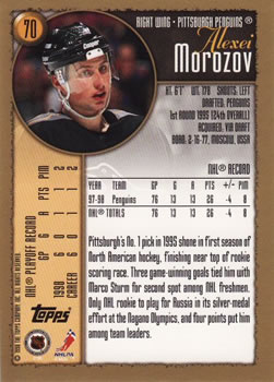 1998-99 Topps #70 Alexei Morozov Back