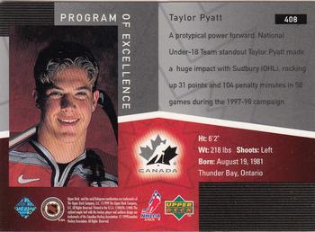 1998-99 Upper Deck #408 Taylor Pyatt Back