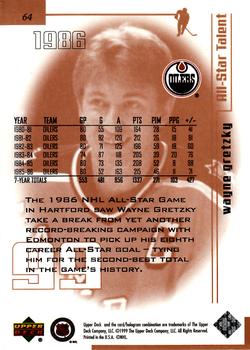 1999 Upper Deck Wayne Gretzky Living Legend #64 Wayne Gretzky (1986) Back