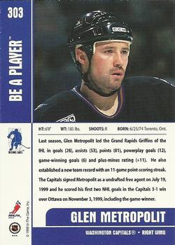 1999-00 Be a Player Memorabilia #303 Glen Metropolit Back