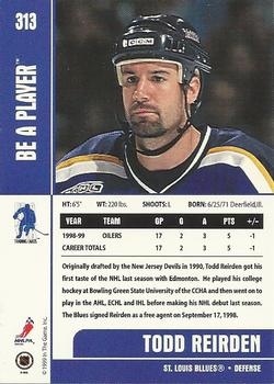 1999-00 Be a Player Memorabilia #313 Todd Reirden Back