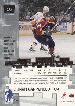 1999-00 Be a Player Millennium Signature Series #16 Johan Garpenlov Back