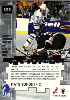 1999-00 Be a Player Millennium Signature Series #226 Mats Sundin Back