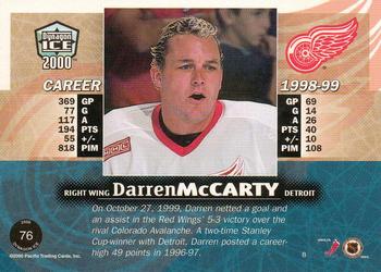 1999-00 Pacific Dynagon Ice #76 Darren McCarty Back
