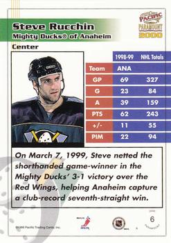 1999-00 Pacific Paramount #6 Steve Rucchin Back