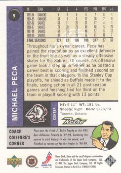 1999-00 Upper Deck Retro #9 Michael Peca Back