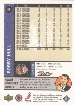 1999-00 Upper Deck Retro #86 Bobby Hull Back