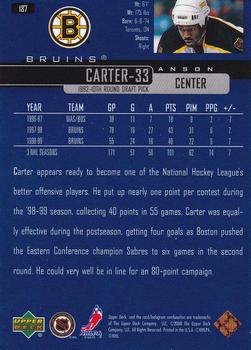 1999-00 Upper Deck #187 Anson Carter Back