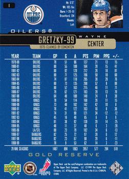 1999-00 Upper Deck Gold Reserve #1 Wayne Gretzky Back
