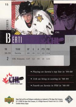 1999-00 Upper Deck Prospects #15 Chris Berti Back