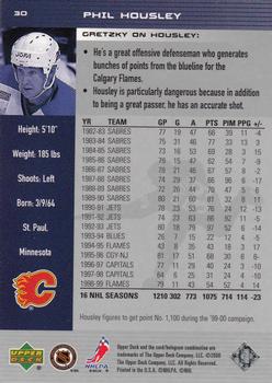 1999-00 Upper Deck Wayne Gretzky #30 Phil Housley Back