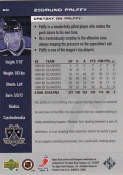 1999-00 Upper Deck Wayne Gretzky #80 Zigmund Palffy Back