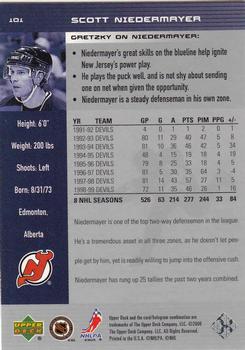 1999-00 Upper Deck Wayne Gretzky #101 Scott Niedermayer Back