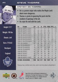 1999-00 Upper Deck Wayne Gretzky #161 Steve Thomas Back