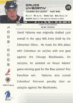 2000-01 Be a Player Memorabilia #410 David Vyborny Back