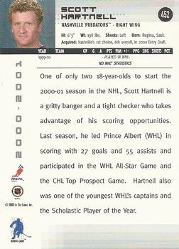 2000-01 Be a Player Memorabilia #452 Scott Hartnell Back