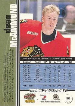 2000-01 Pacific #96 Dean McAmmond Back