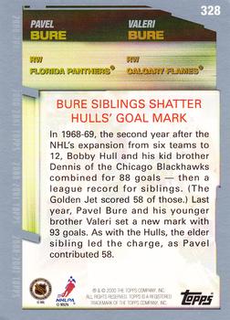 2000-01 Topps #328 The Bure Brothers (Pavel Bure / Valeri Bure) Back