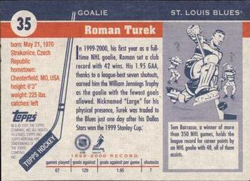 2000-01 Topps Heritage #35 Roman Turek Back